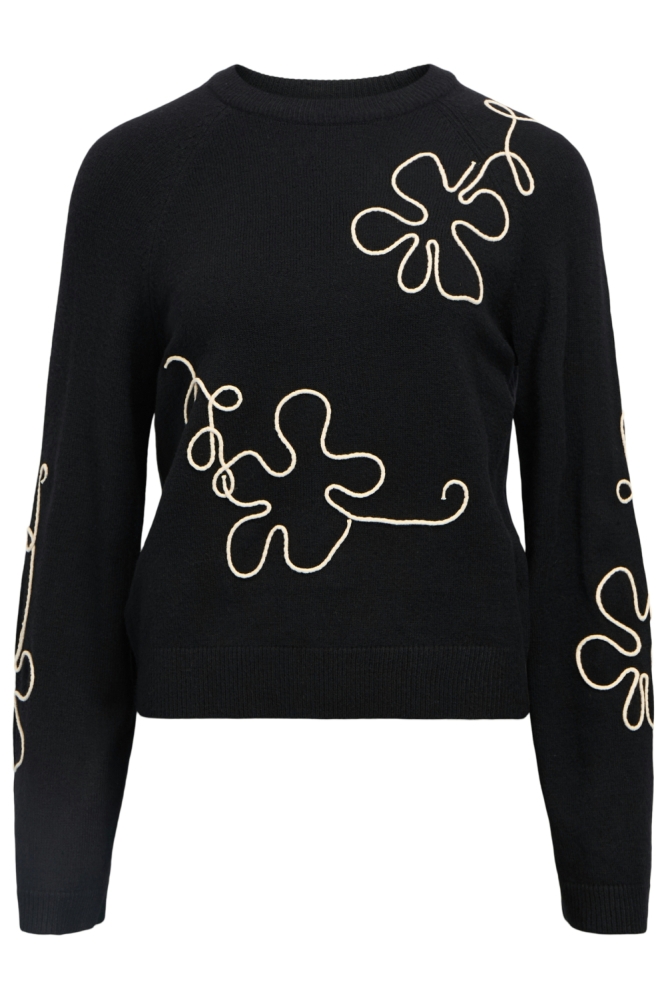 OBJLANEY RUBIN LS PULLOVER NOOS 23046233 BLACK/SANDSHELL